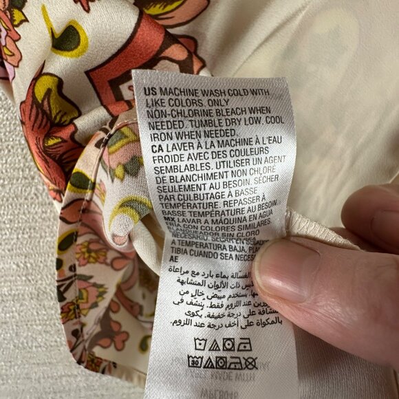 JM Collection Womens M Floral Bohemian V-Neck Blouse Retro Paisley Eclectic 70's - Picture 9 of 12